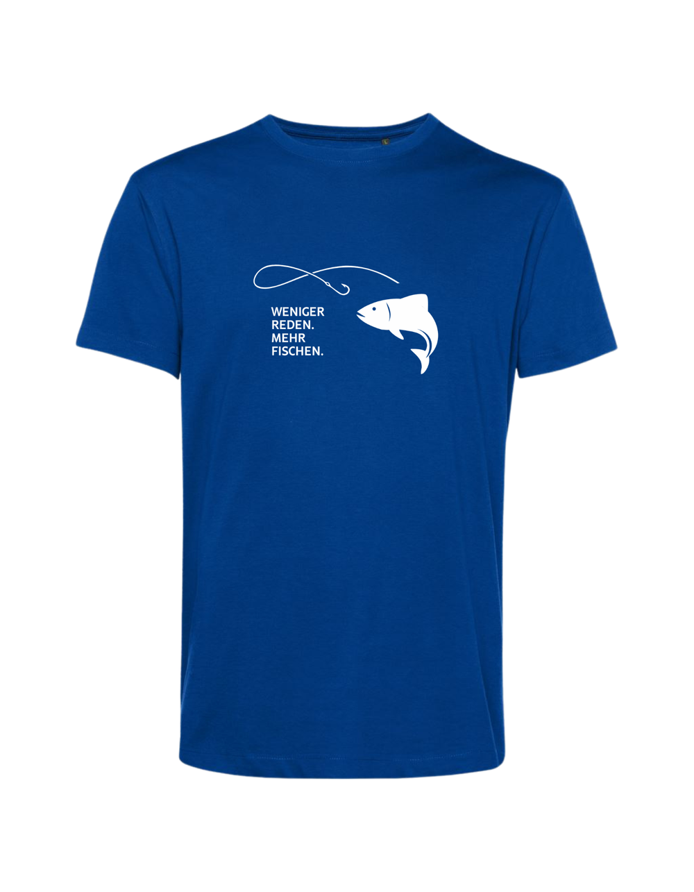 weniger reden, mehr fischen, groß- Shirt Herren