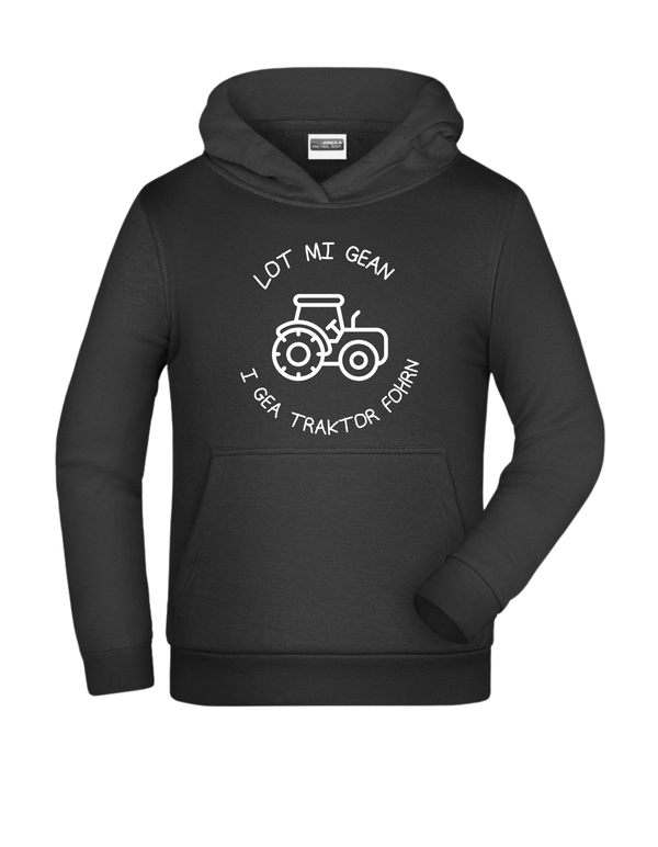 Kinder Hoodie- Lot mi gean, i gea Traktor fohrn