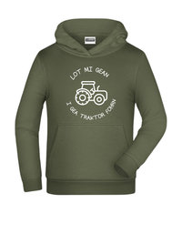 Kinder Hoodie- Lot mi gean, i gea Traktor fohrn