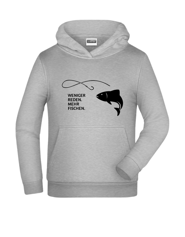 Weniger reden, mehr fischen - Hoodie Kinder